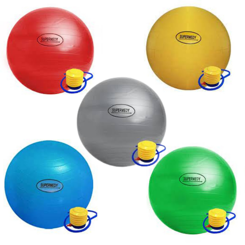 BOLA DE GINÁSTICA 75CM CINZA SUPERMEDY