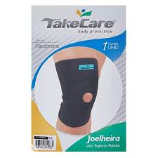 JOELHEIRA COM SUPORTE PATELA CURTA XG TAKECARE PRETA