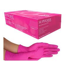 LUVA NITRILICA ROSA G SUPERMAX