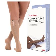 MEIA VENOSAN COM COM ZIPER 20-30 AD M BEGE