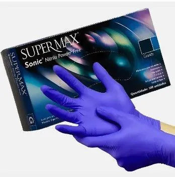 Luva Nitrílica Azul  Supermax